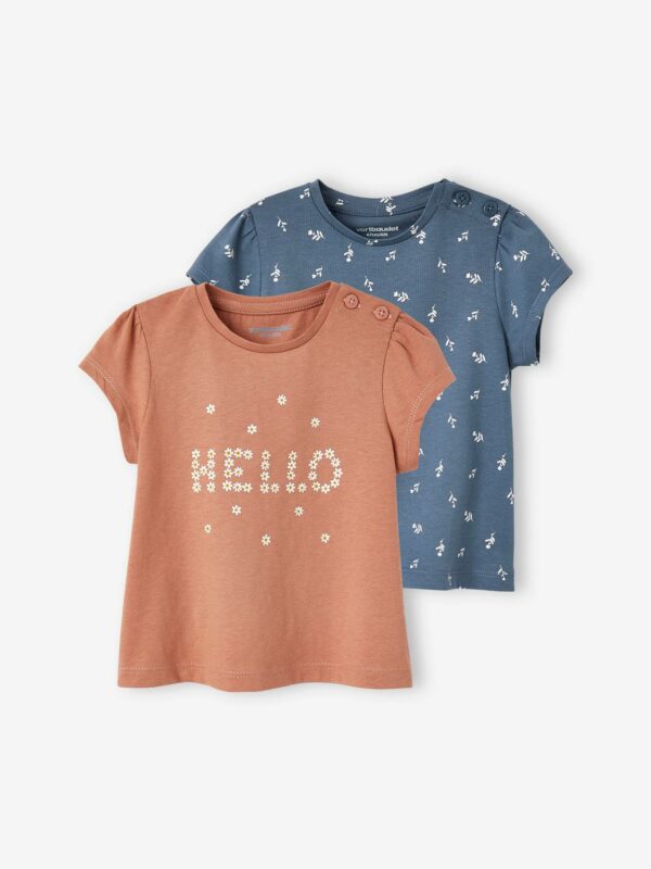 Vertbaudet 2er-Pack Baby T-Shirts BASIC Oeko-Tex  hello