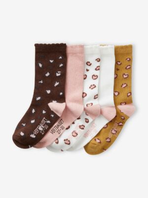 Vertbaudet 5er-Pack Mädchen Socken WILD Oeko-Tex schokolade