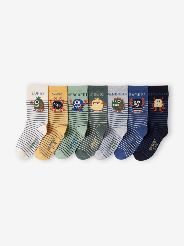 Vertbaudet 7er-Pack Jungen Socken mit Monster Oeko-Tex