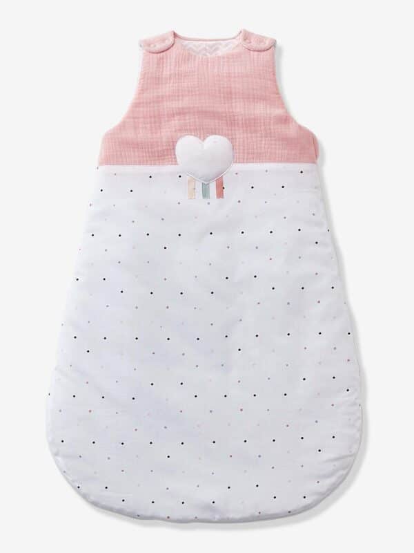 Vertbaudet Ärmelloser Baby Schlafsack LOVELY HEART Oeko Tex