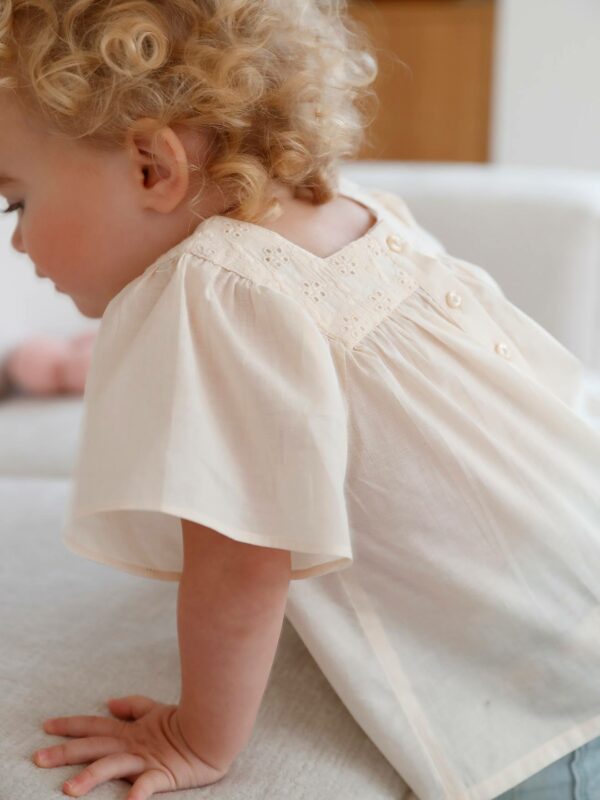 Vertbaudet Baby Bluse mit Lochstickerei