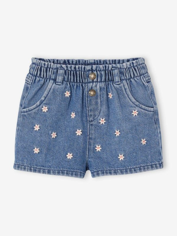 Vertbaudet Baby Jeansshorts mit Blumenstickerei