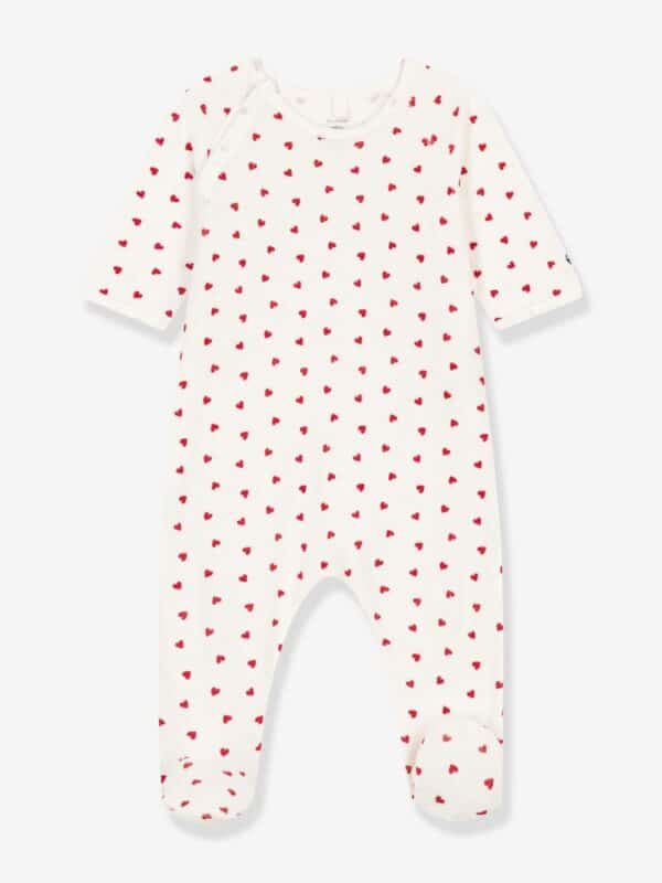 Petit Bateau Baby Samt-Strampler mit Herzen PETIT BATEAU