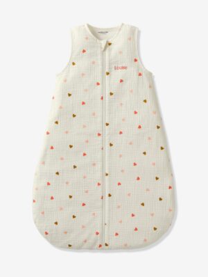 Vertbaudet Baby Sommerschlafsack KLEINE HERZEN aus Musselin Oeko-Tex