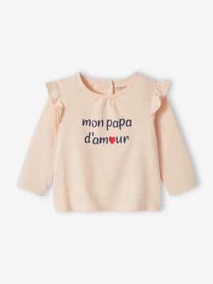 Vertbaudet Baby T-Shirt mit Schriftzug Bio-Baumwolle hell