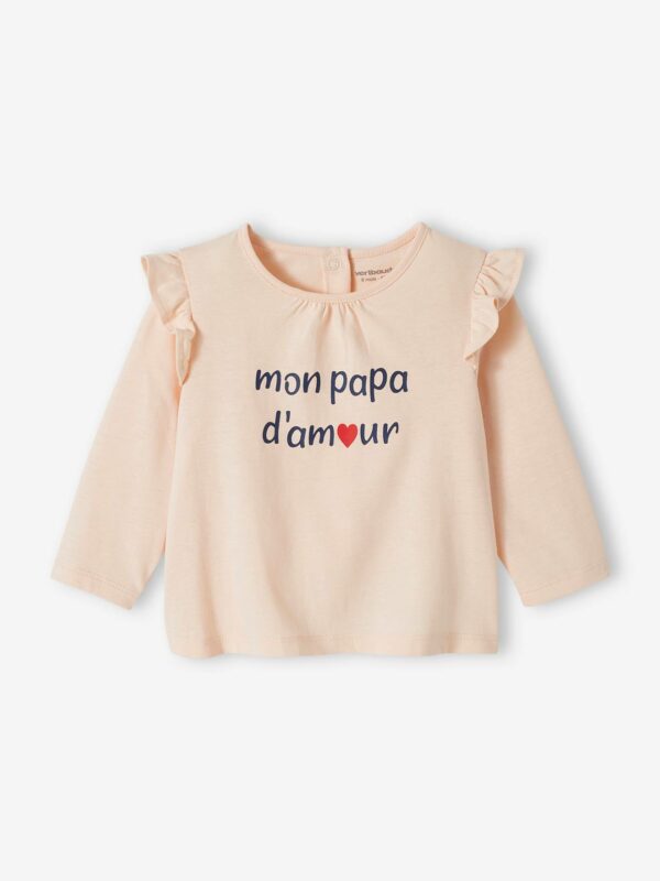 Vertbaudet Baby T-Shirt mit Schriftzug Bio-Baumwolle hell