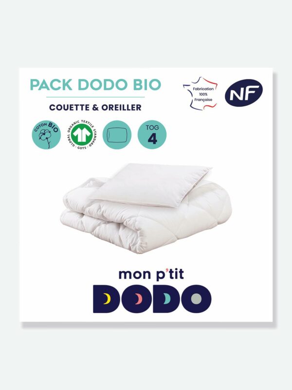 Dodo Bio-Kollektion: Leichte Kinder Bettdecke & Kopfkissen Mon P'tit DODO