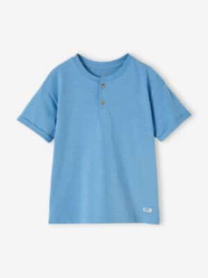 Vertbaudet Jungen Henley-Shirt mit Recycling-Baumwolle BASIC azur