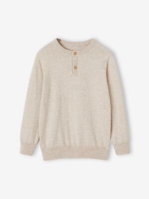 Vertbaudet Jungen Pullover mit Henley-Ausschnitt Oeko-Tex