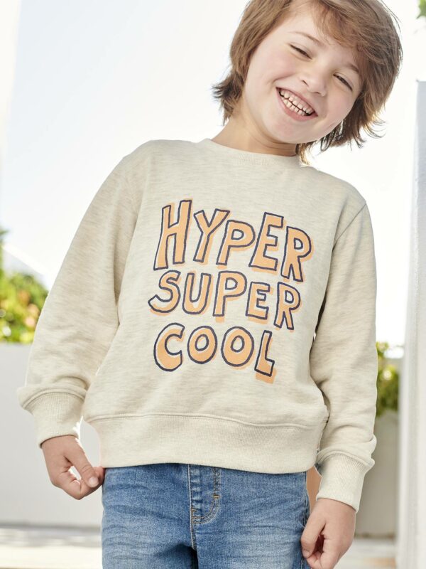 Vertbaudet Jungen Sweatshirt mit Print BASIC Oeko-Tex