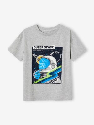 Vertbaudet Jungen T-Shirt mit Paillettenmotiv