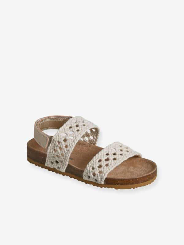 Vertbaudet Kinder Klett-Sandalen in Häkeloptik