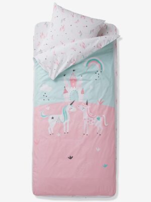 Vertbaudet Kinder Schlafsack-Set EINHÖRNER ohne Innendecke Oeko-Tex