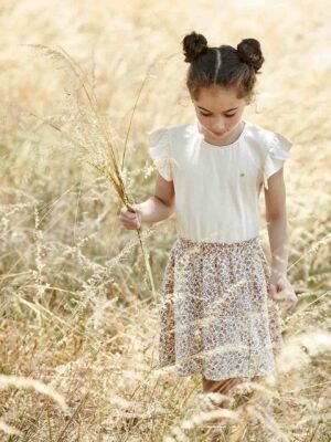 Vertbaudet Mädchen 2-in-1-Kleid vanille