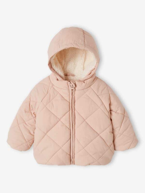 Vertbaudet Mädchen Baby Steppjacke mit abnehmbarer Kapuze