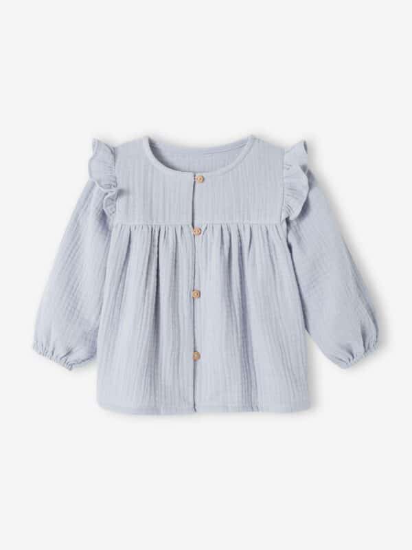 Vertbaudet Mädchen Baby Volant-Bluse eis