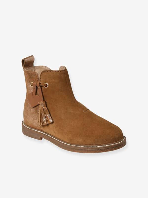 Vertbaudet Mädchen Boots mit Anziehtrick camel