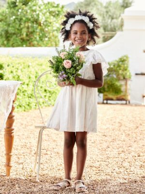 Vertbaudet Mädchen Festkleid mit Glanzstreifen