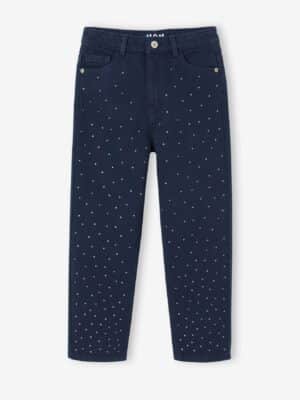 Vertbaudet Mädchen Mom-Fit-Hose mit Strass