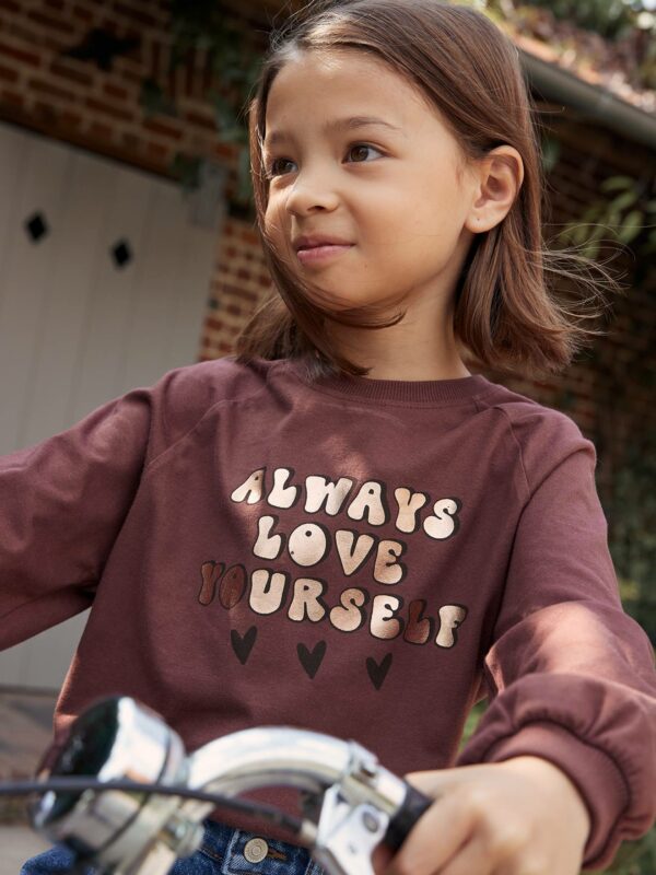 Vertbaudet Mädchen Shirt mit Glanz-Schrift