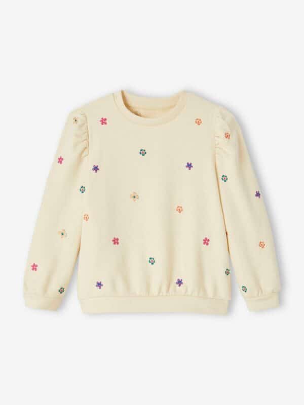 Vertbaudet Mädchen Sweatshirt mit Blumenstickerei